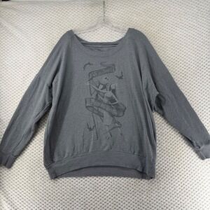 Disney Nightmare Before Christmas Sweatshirt Jack and Sally Gray‎ Womens 1X